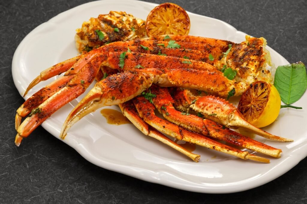 Cajun-style grilled snow crab legs North American Summer