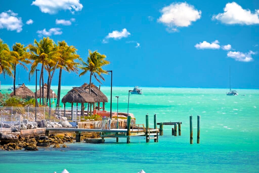 Turquoise waterfront of Florida Keys in Marathon, Florida, United states of America