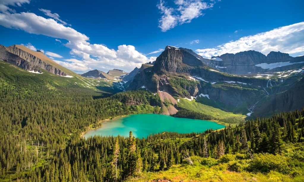 Montana - Western USA, Summer, Mountain, Famous Place, Grinnell Lake
