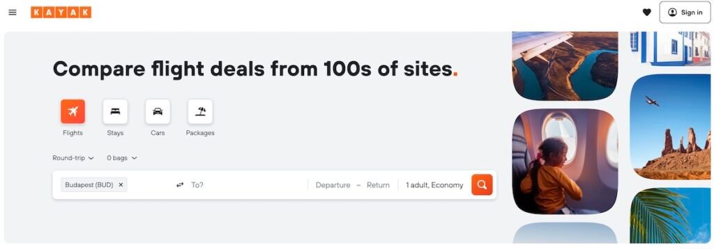 Kayak page