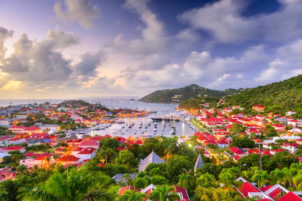 St. Bart's harbor and cityscape. luxury, vacation spots