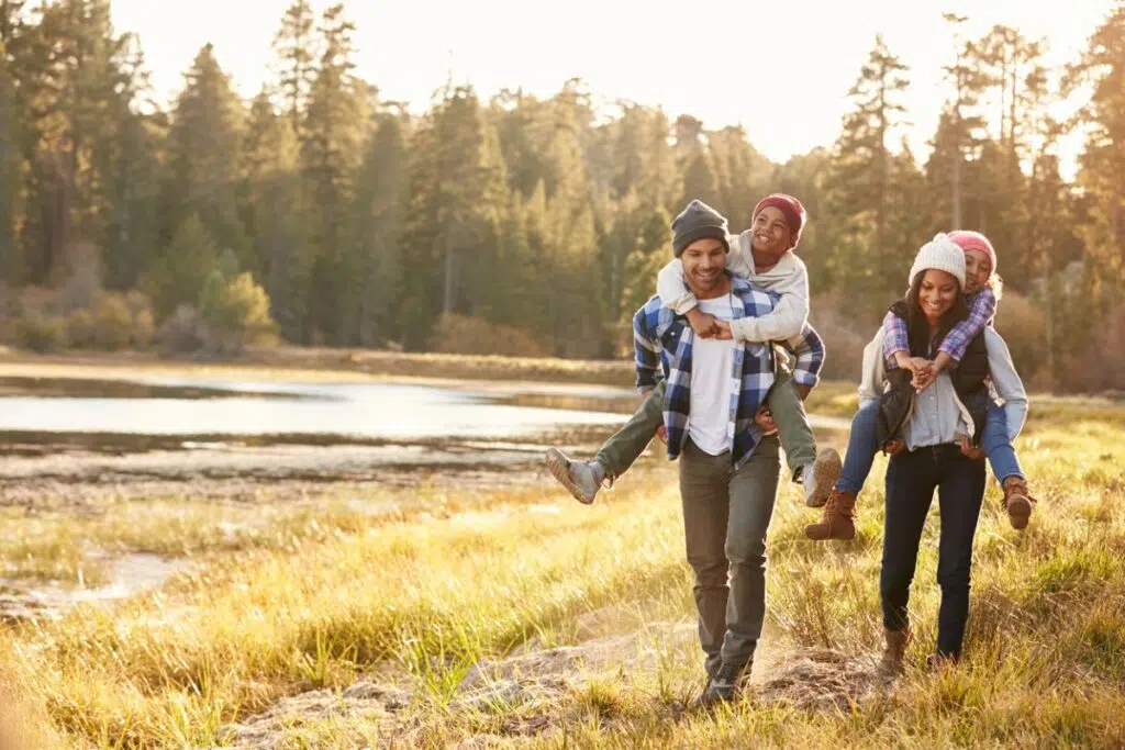 family hiking forest lake trail usa kids hidden family vacation spots in the USA
