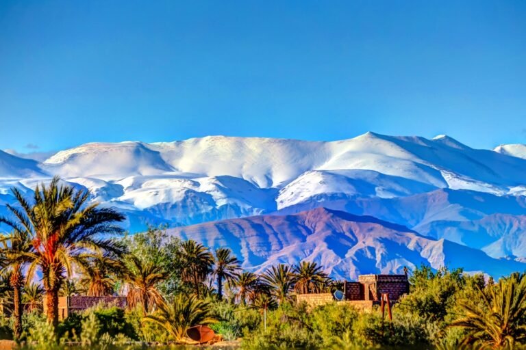Views of the High Atlas Mountains from Skoura Morocco