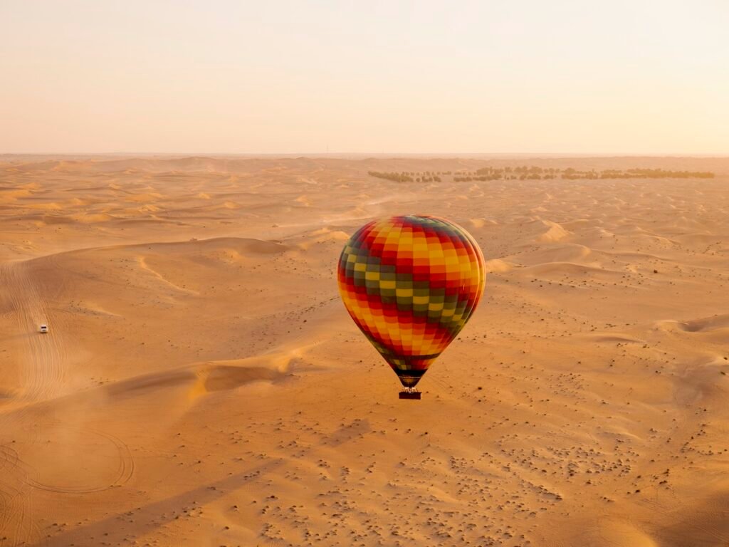 Hot Air Balloon, Desert Area, Air Vehicle,
