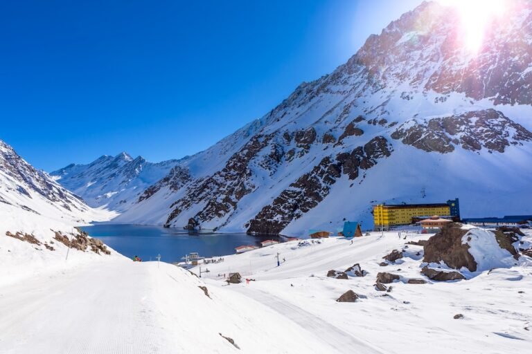 ski in chile on a sunny day with lots of snow. South America. Dreaming of the Andes? What Makes Portillo, Chile So Special?