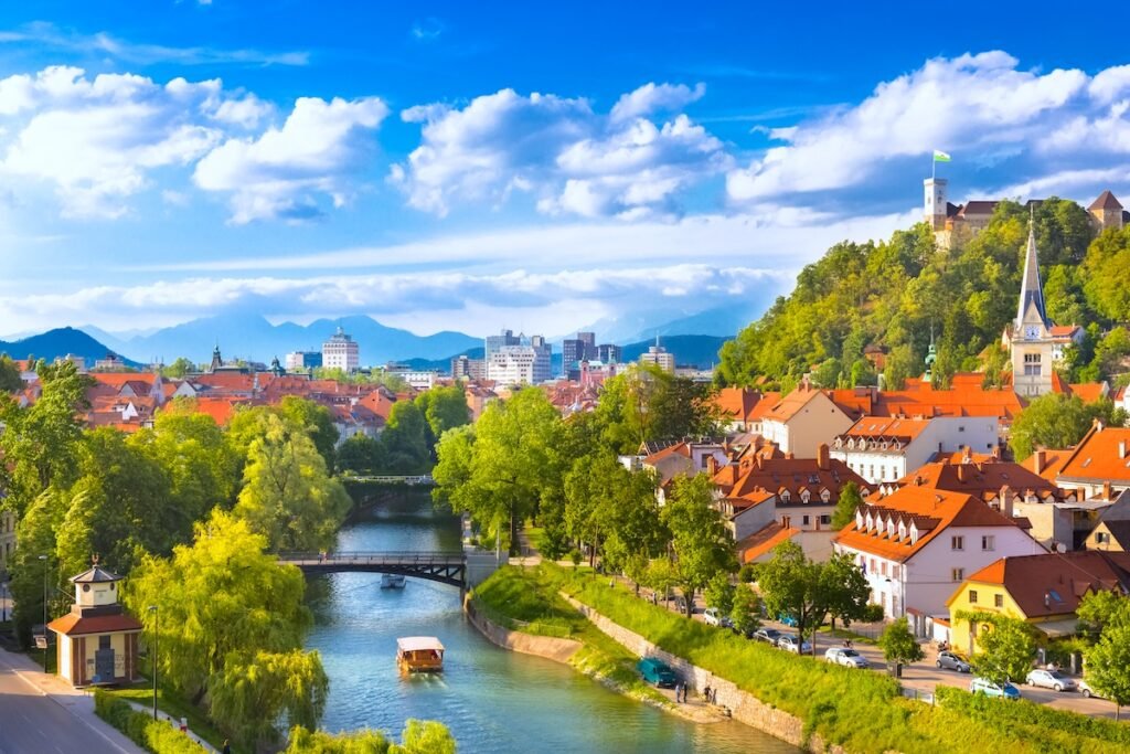 Cityscape of the Slovenian capital Ljubljana. coolest vacation spots