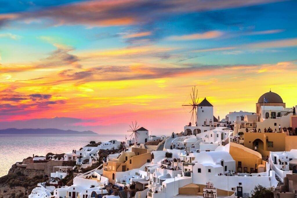 Oia the most beautiful village of Santorini island in Greece.
